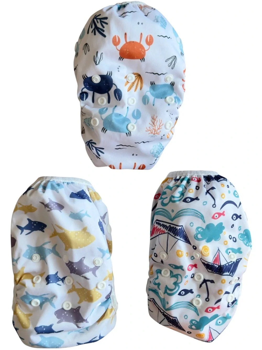3 Pack Reusable Swim Diapers Large 8M-3T Waterproof Adjustable Washable